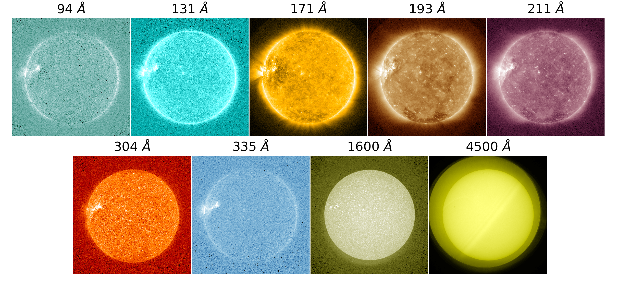 sun SDO AIA images stacked